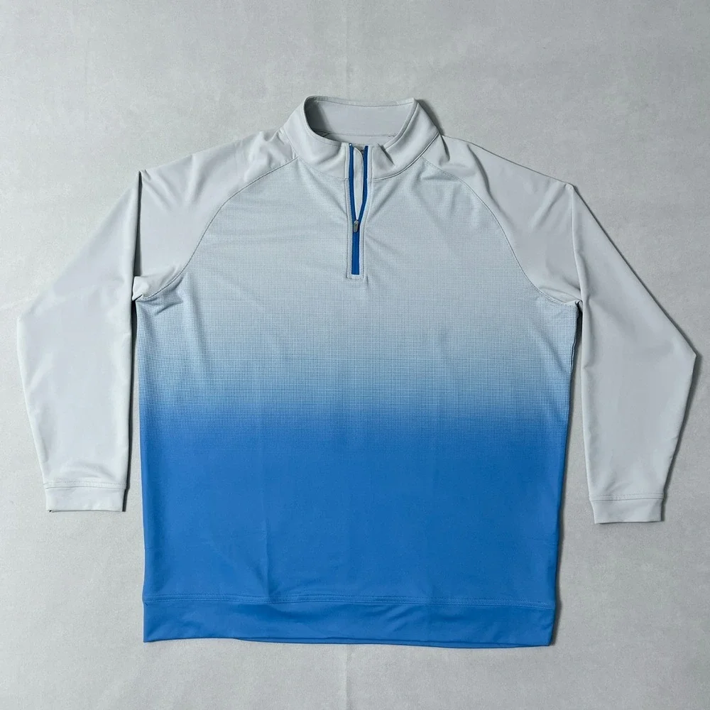 Peter Millar 1/4 Zip Pullover Men XL Gray Blue Ombre Performance Golf